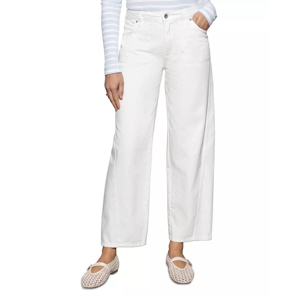 NEW SANCTUARY district column ankle barrel jean in bleached white